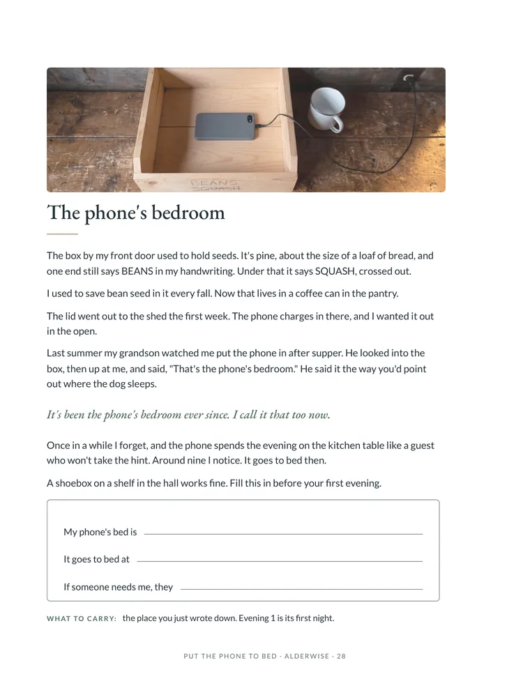 Book page 28 of 40: The Phone's Bedroom.